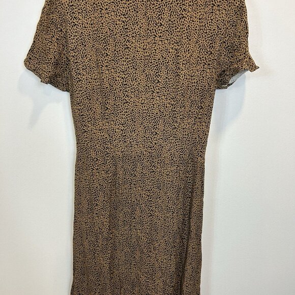 NWT Banana Republic Size 12 Leopard Printed Midi Dress Tie Waist Button Down - Picture 9 of 9